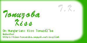 tonuzoba kiss business card